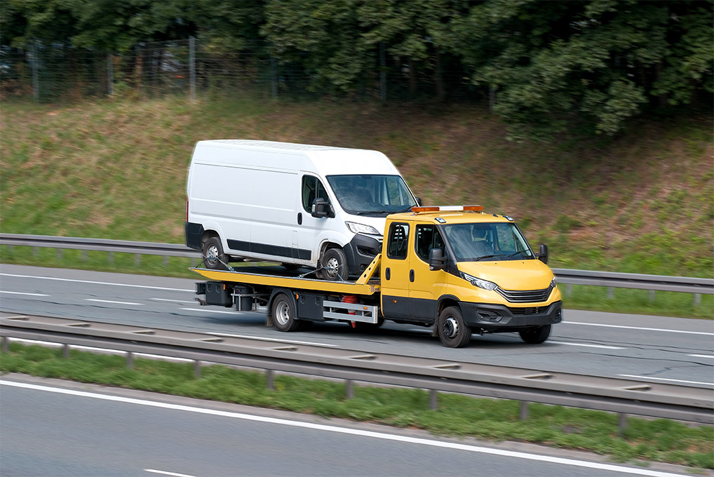 vehicle on recovery truck