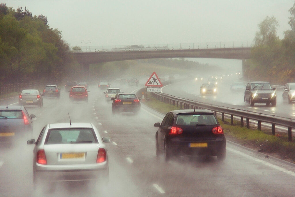 wet motorway road