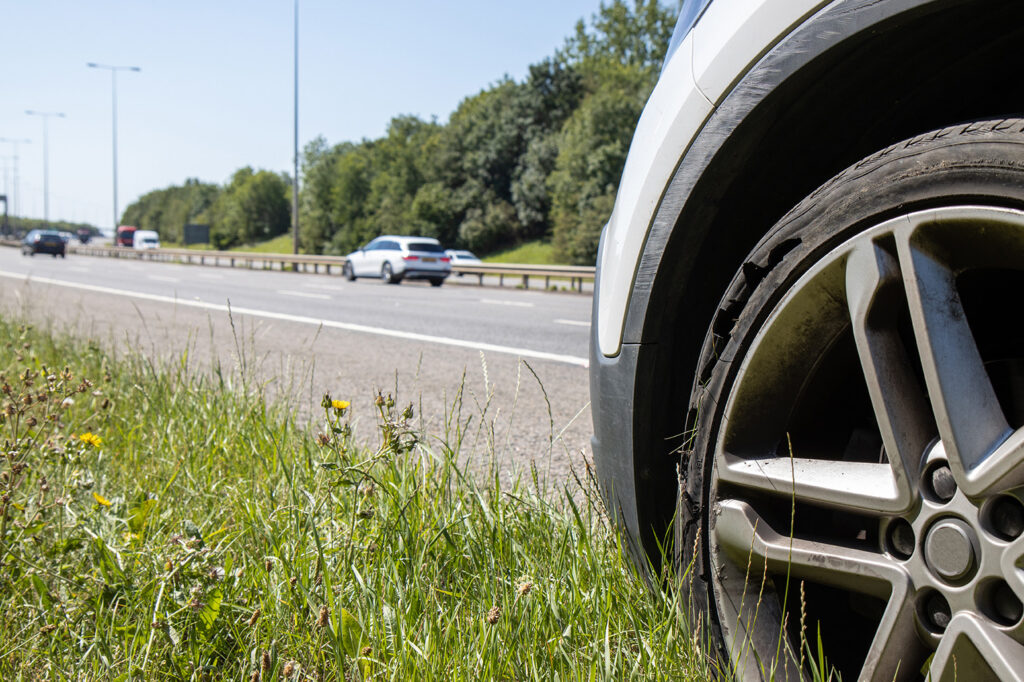 car broken down on motorway