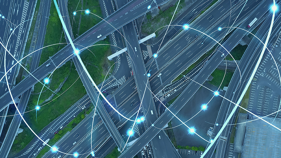 view of road showing connection lines