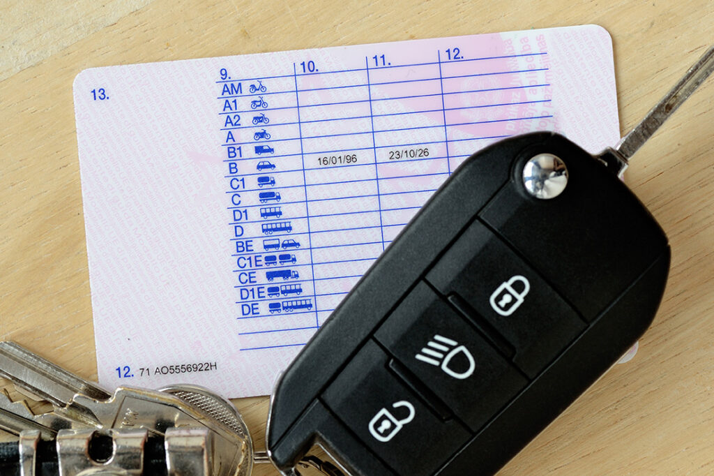 Driving,license,with,car,key