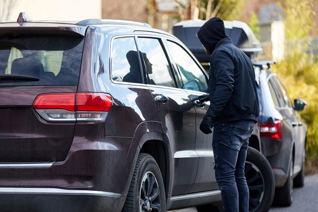 thief stealing car